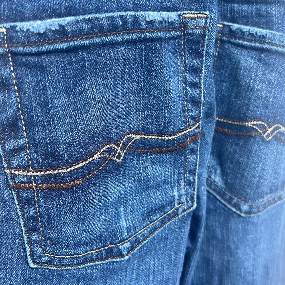 A Pea in the Pod/Lucky brand maternity jeans sz S. Med. dark wash, distressed. - Picture 3 of 8